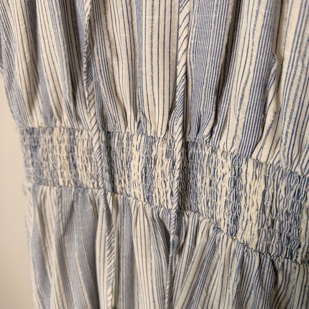 Coastal Cottagecore Cotton Tiered Dress LG NEW Smocked Waist Tiered Lined Summer - Picture 8 of 16